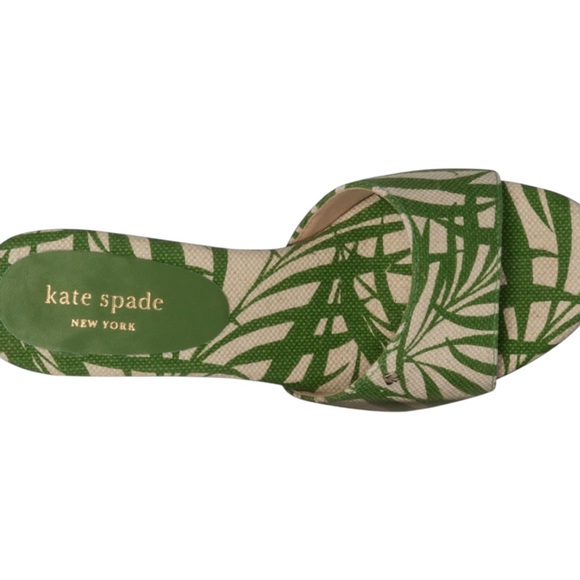 Kate Spade, New York, Meena wedge sandals, faux bamboo at the soul logo heart 7B - Picture 5 of 9